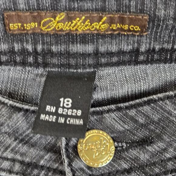 South Pole Jeans Sz 18 Womens Plus Medium Back Wash MidRise Pocket Bling Grunge - Picture 5 of 9